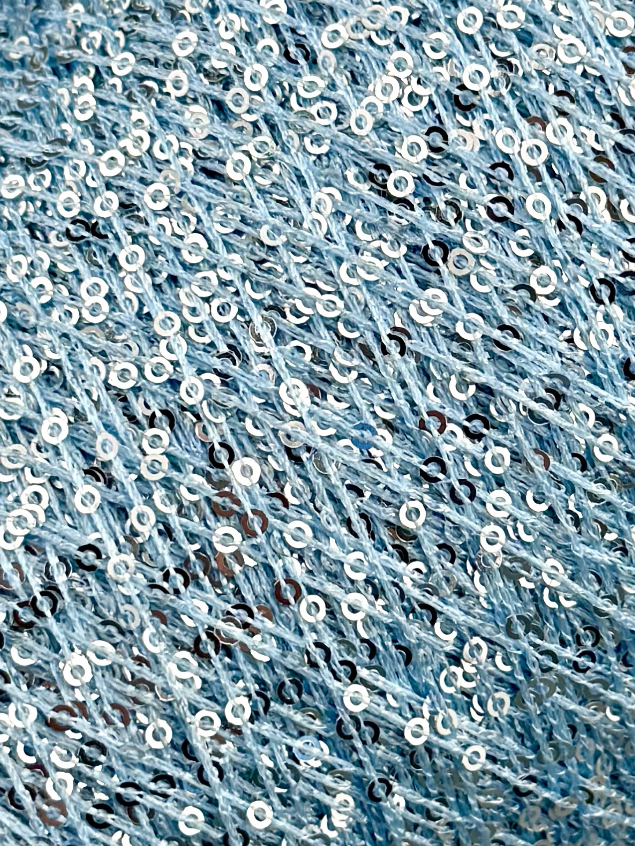 Cofil Antares Special – Fil décoratif à paillettes col. Bleu Glacier Argent